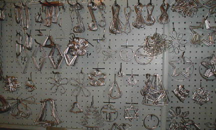 some of the many frames available for pine needle crafting from L. W. Sitzer