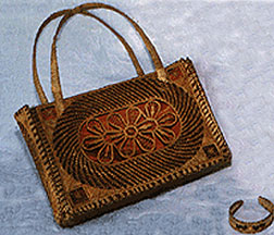 Pine Needle Handbag and Bracelet by Mary Behrman